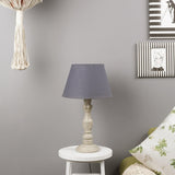 Antique White Wood Table Lamp With Shade (Bulb Included) - The Decor Mart