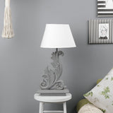 Floral Wood Table Lamp With Shade (Bulb Included) - The Decor Mart