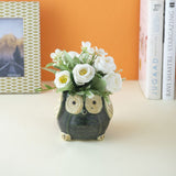 Ceramic Owl Planter- Green