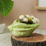 Sea Shell Ceramic Planter- Green