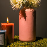 Modern Vertical Ceramic Vase- Pink