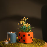 Dice Ceramic Planter- Red