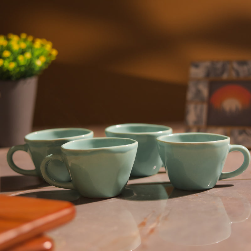 Sea Green Cappuccino Ceramic Cups