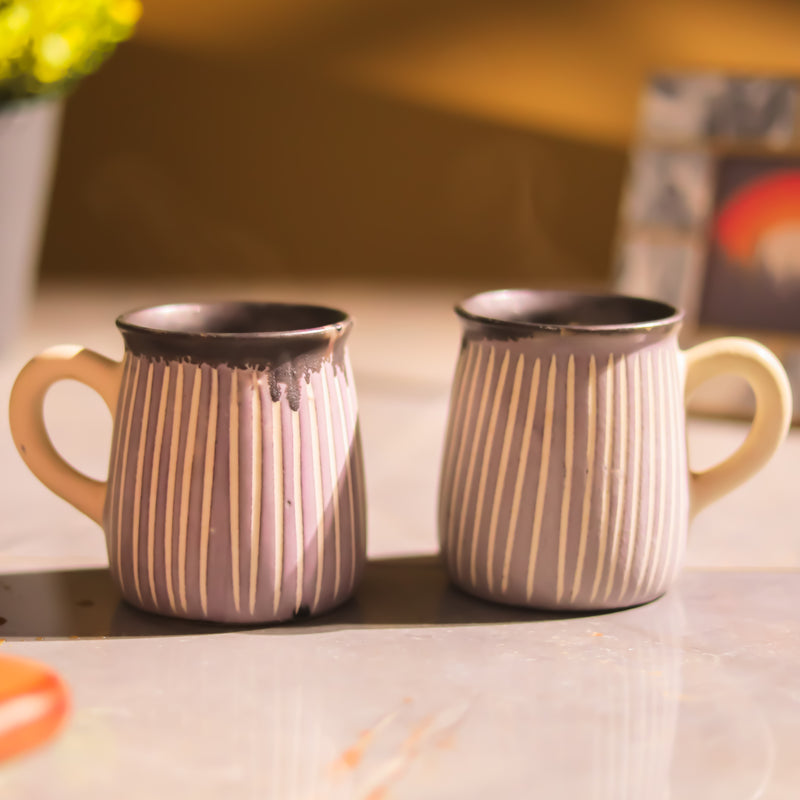 Two-Tone Striped Ceramic Mug