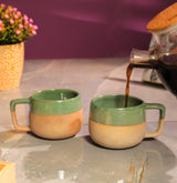 Rustic Green Ceramic Cups