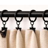 Metal Curtain Rings with Clips – Heavy Duty Rustproof Curtain Hooks for Smooth Sliding Drapes