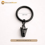 Metal Curtain Rings with Clips – Heavy Duty Rustproof Curtain Hooks for Smooth Sliding Drapes