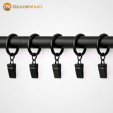 Metal Curtain Rings with Clips – Heavy Duty Rustproof Curtain Hooks for Smooth Sliding Drapes