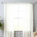Rococo Ceramic Finial Extendable Curtain Rod White 19MM (Hardware Included)