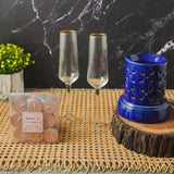 Scented Champagne Set (Cocktail Glasses + Diffuser + 9 Tea Lights )