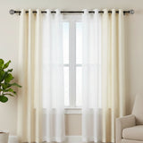 Silver Stud Ball Extendable Curtain Rod Black 19MM (Hardware Included)