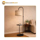 Metal Standing Led Floor Lamp With Macrame Shade (Bulb Included)