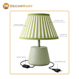 Modern Bedside Metal Table Lamp with Lampshade - Light for Bedroom, Living Room & Office (Bulb Included)