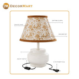 Modern Bedside Metal Table Lamp with Lampshade - Light for Bedroom, Living Room & Office (Bulb Included)