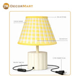 Modern Bedside Metal Table Lamp with Lampshade - Light for Bedroom, Living Room & Office (Bulb Included)