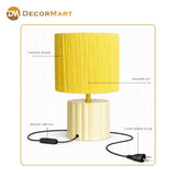 Modern Bedside Metal Table Lamp with Lampshade - Light for Bedroom, Living Room & Office (Bulb Included)