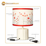 Modern Bedside Metal Table Lamp with Lampshade - Light for Bedroom, Living Room & Office (Bulb Included)