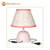 Metal Table Lamp Printed Printed Shade with Piping