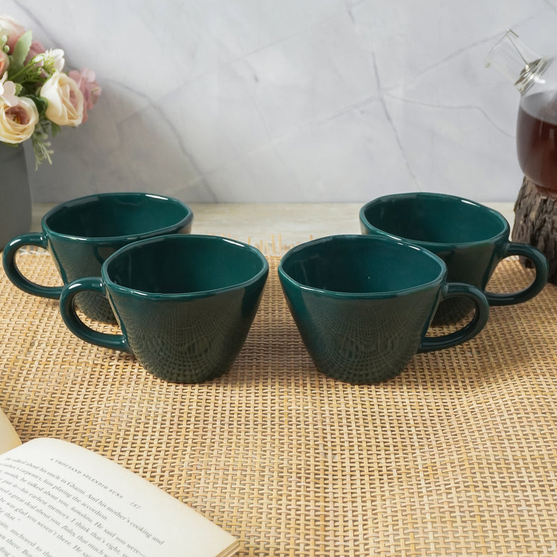Green Cappuccino Ceramic Cups