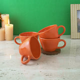 Orange Cappuccino Ceramic Cups