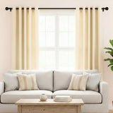 Ross Grey Metal Finial Extendable Curtain Rod Black 19MM (Hardware Included)