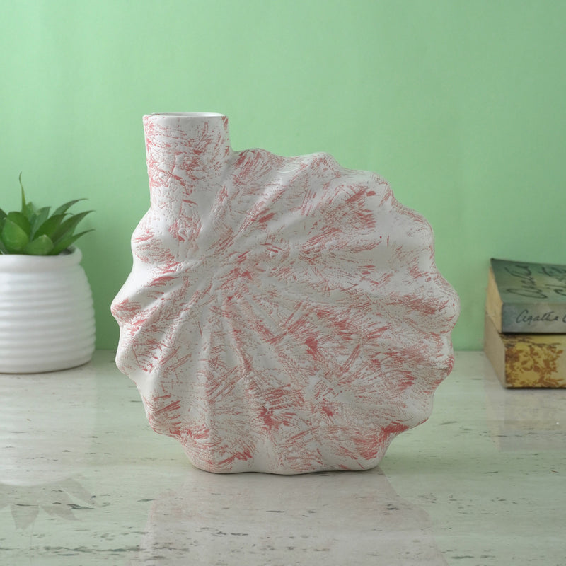 Red Sprinkled Flower Ceramic Vase