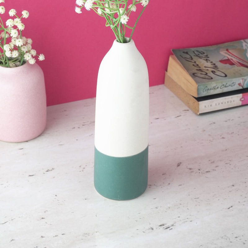 Dual Toned Ceramic Vertical Vase