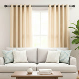 Ventilia Metal Finial Extendable Curtain Rod Black 25MM (Hardware Included)