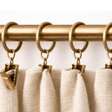 Metal Curtain Rings with Clips – Heavy Duty Rustproof Curtain Hooks for Smooth Sliding Drapes
