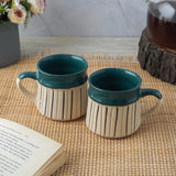 Black Striped Large Ceramic Mug