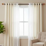 Brown Tulip Finial Extendable Curtain Rod Black 19MM (Hardware Included)