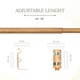 MOP & Wood Blend Finial Extendable Curtain Rod Brown 19MM (Hardware Included)