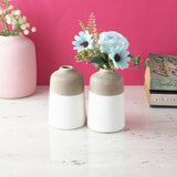 Modern Two- Tone Ceramic Vase- Set of 2
