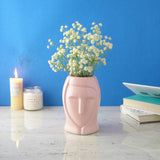 Pink Lady Face Ceramic Vase