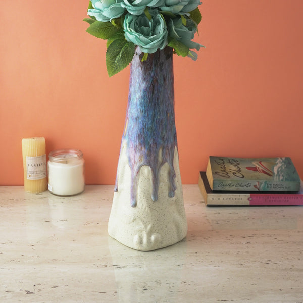 Blue Ocean Layers Ceramic Vase
