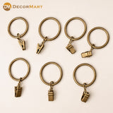 Metal Curtain Rings with Clips – Heavy Duty Rustproof Curtain Hooks for Smooth Sliding Drapes