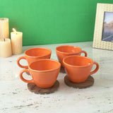 Orange Cappuccino Ceramic Cups