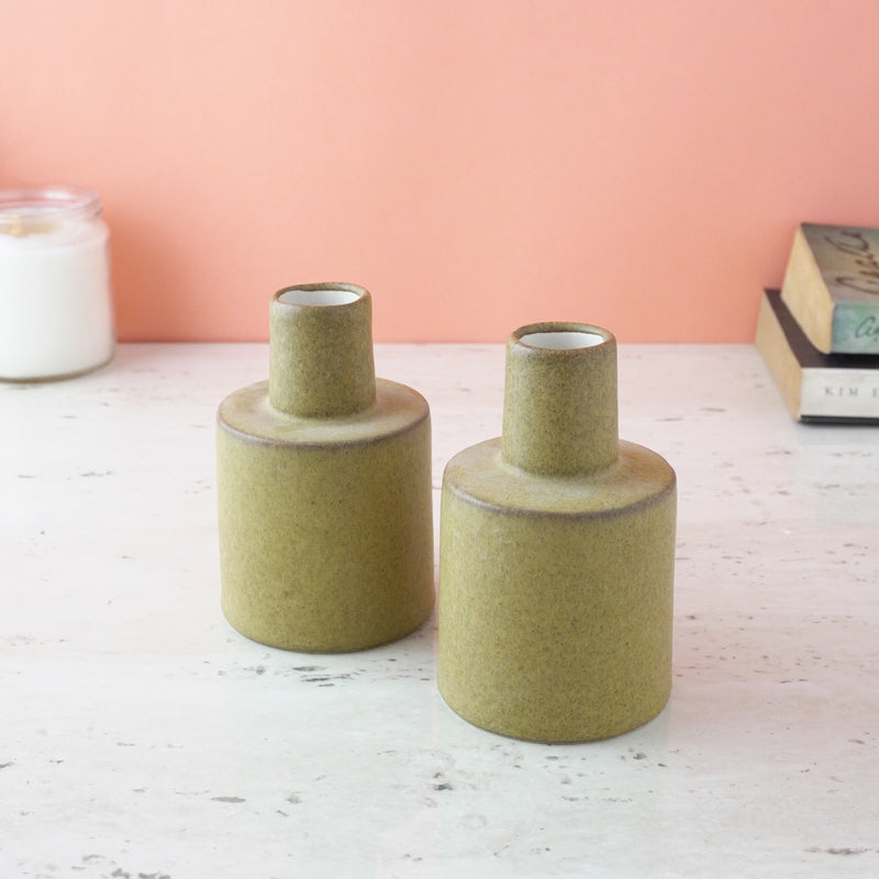 Rustic Mallet Ceramic Vase- Set of 2