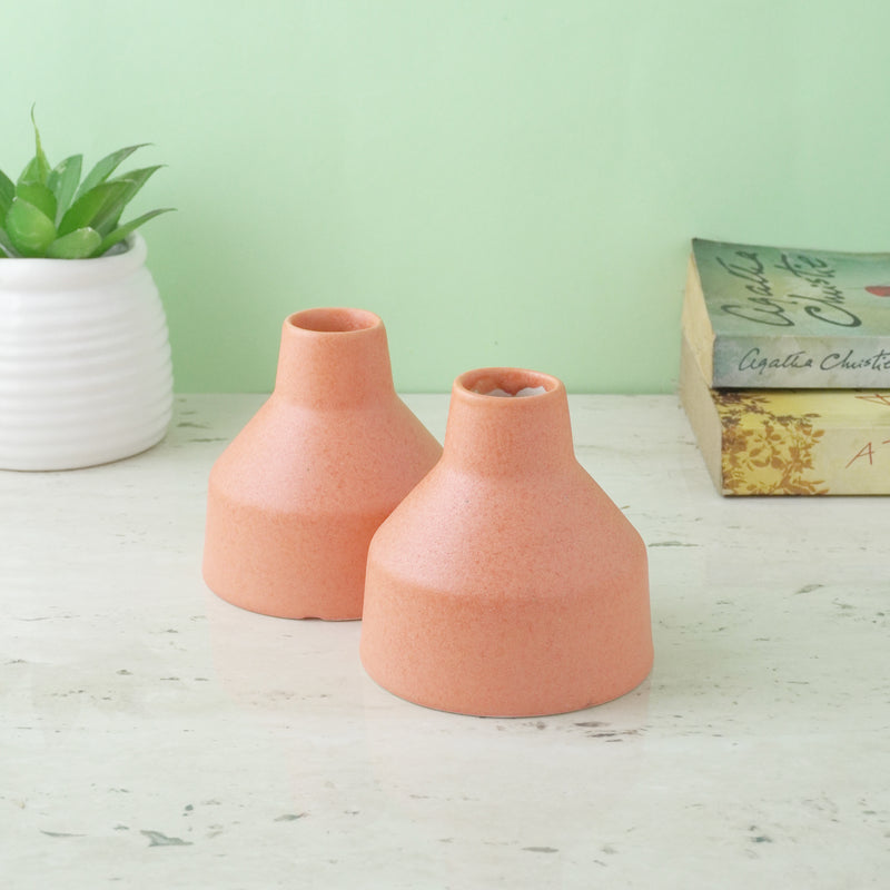 Peach Modern Ceramic Vase- Set of 2