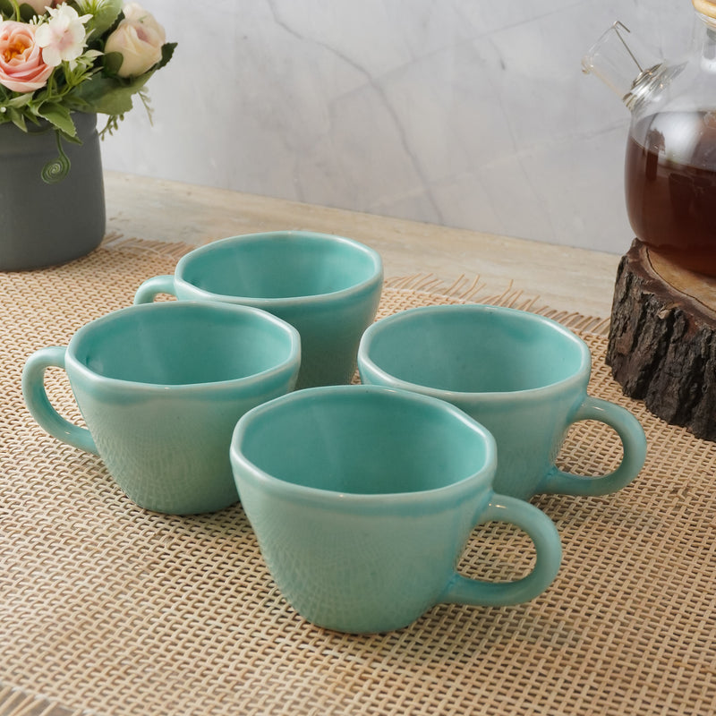 Sea Green Cappuccino Ceramic Cups