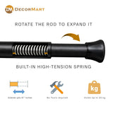 Extendable Metal Curtain Tension Rod – No Drill Spring Loaded Anti-Skid Rod
