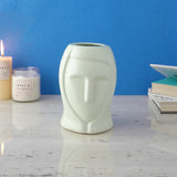 White Lady Face Ceramic Vase