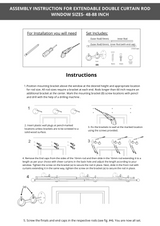 Linear White Distressed Finial Extendable Single Double Curtain Rod White 19MM (Hardware Included)