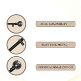 Magnamo MOP Extendable Curtain Rod Black 19MM (Hardware Included)