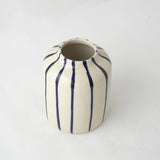 Blue Striped Vertical Ceramic Vase