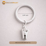 Metal Curtain Rings with Clips – Heavy Duty Rustproof Curtain Hooks for Smooth Sliding Drapes