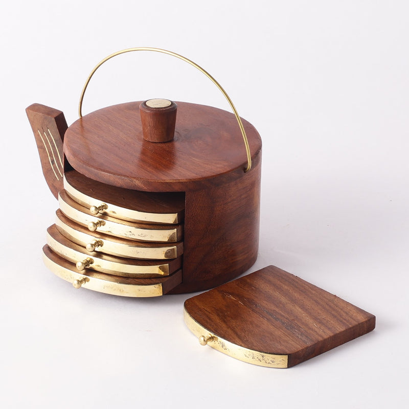 Wooden Kettle Coasters- Small (Set Of 6)