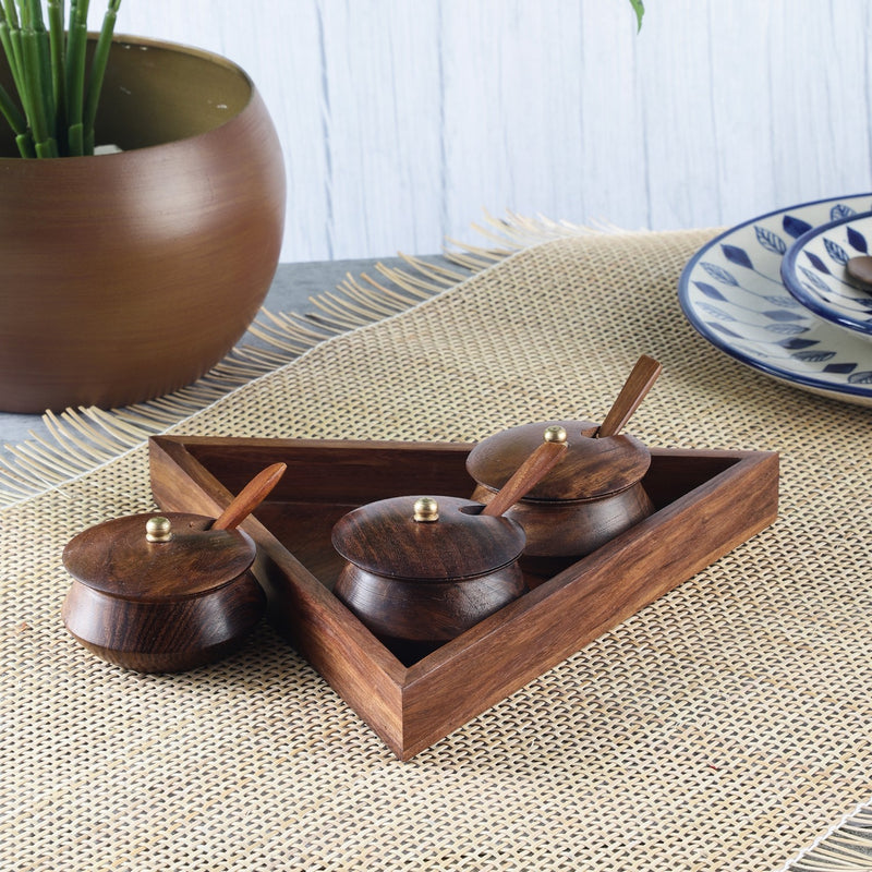 Wooden Small Serving Katori- Set of 3