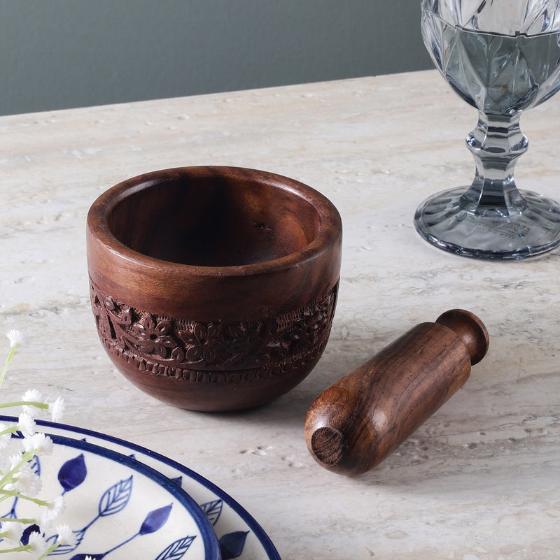 Wooden Mortar and Pestle Set