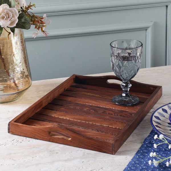 Wooden Serving Tray- Set of 3